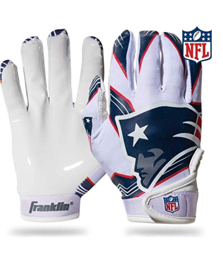 Franklin Sports Youth NFL Football Receiver Gloves - Receiver Gloves For Kids - NFL Team Logos and Silicone Palm - Youth Pair - Great for Games & Costumes